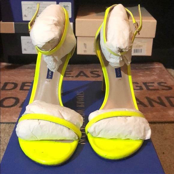 stuart weitzman neon sandals